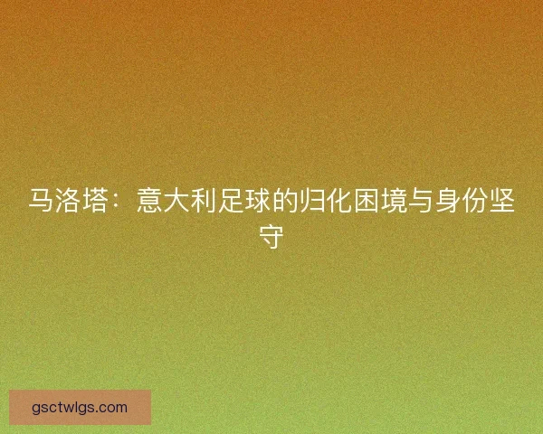 马洛塔：意大利足球的归化困境与身份坚守